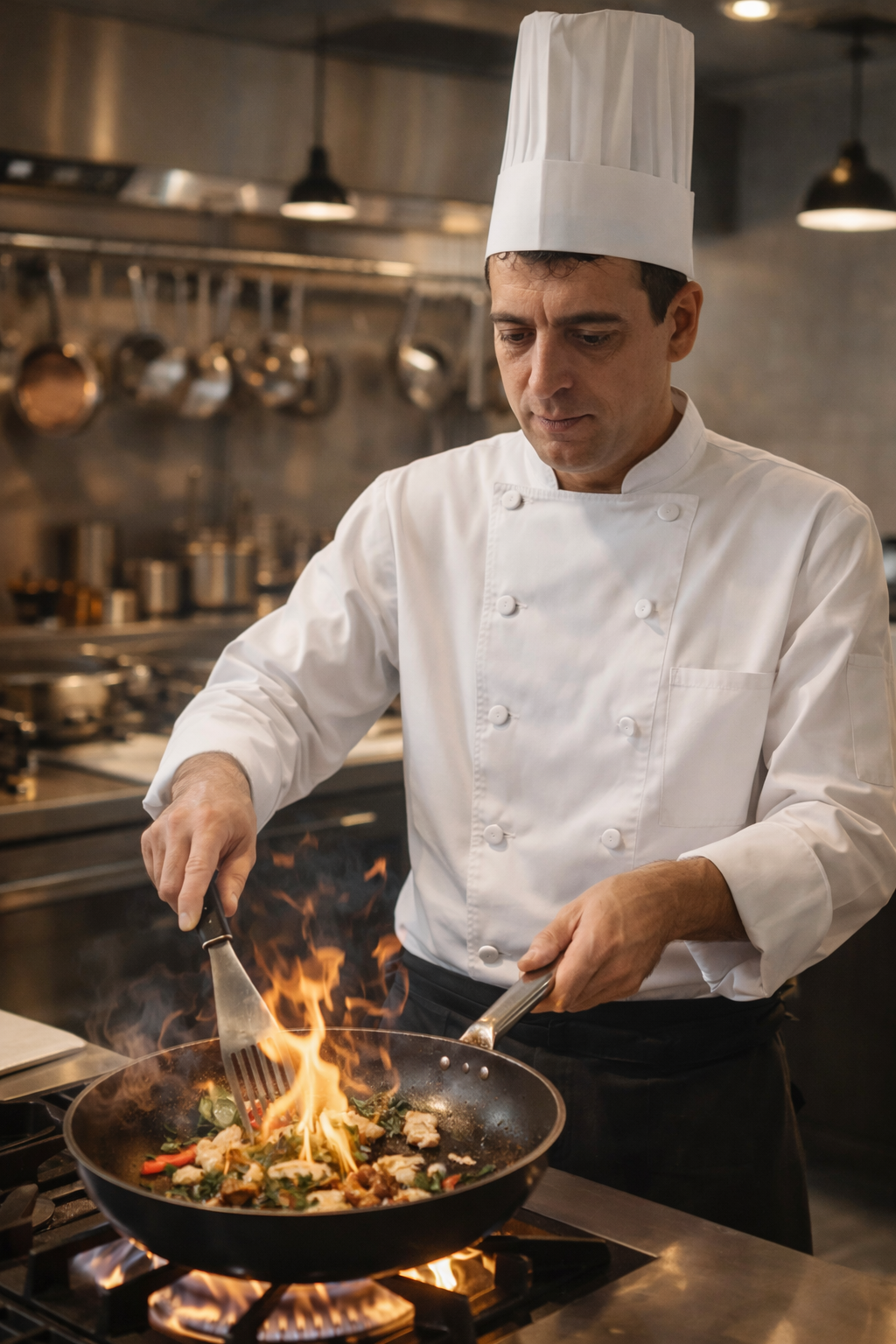 Chef Gaston Lomando na cozinha profissional